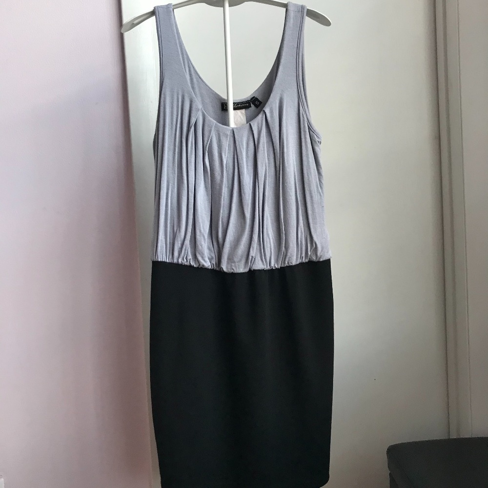 Gray and Black Short Sleeve Dress